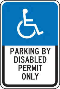 Accuform FRA192RA Handicapped Parking Sign: Parking By Disabled Permit Only