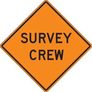 Accuform FRC328RV Roll-Up Construction Sign: Survey Crew
