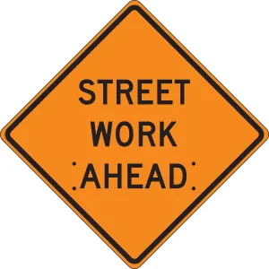 Accuform FRC329RV Roll-Up Construction Sign: Street Work Ahead