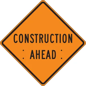 Accuform FRC410FL Roll-Up Construction Sign: Construction Ahead