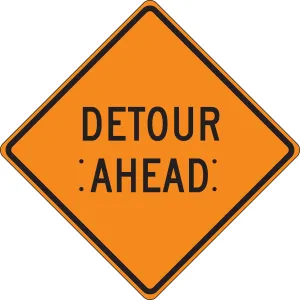 Accuform FRC411RV Roll-Up Construction Sign: Detour Ahead