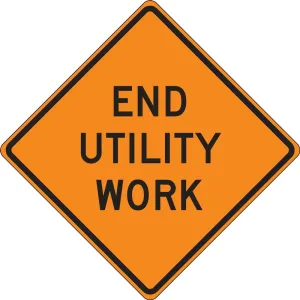Accuform FRC413RV Roll-Up Construction Sign: End Utility Work