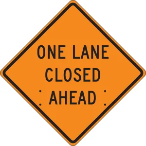 Accuform FRC423FL Roll-Up Construction Sign: One Lane Closed Ahead