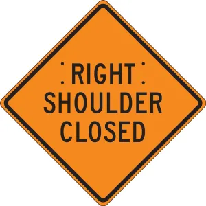 Accuform FRC426FL Roll-Up Construction Sign: Right Shoulder Closed