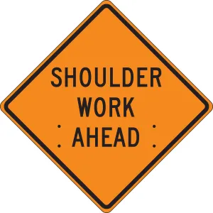 Accuform FRC430RV Roll-Up Construction Sign: Shoulder Work Ahead
