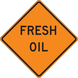 Accuform FRC443RV Roll-Up Construction Sign: Fresh Oil