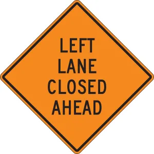 Accuform FRK208DP Rigid Construction Sign: Left Lane Closed Ahead