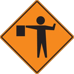 Accuform FRK212HP Rigid Construction Sign: Flagger (Symbol)