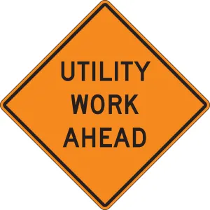 Accuform FRK223DP Rigid Construction Sign: Utility Work Ahead