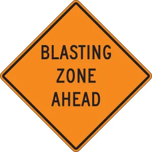 Accuform FRK225DP Rigid Construction Sign: Blasting Zone Ahead