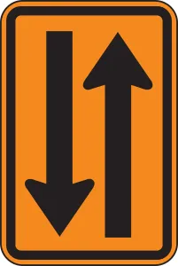 Accuform FRK257HP Rigid Construction Sign: Two Way Traffic (Symbol)