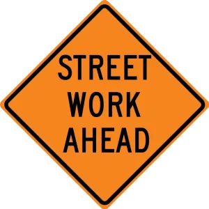 Accuform FRK262DP Rigid Construction Sign: Street Work Ahead