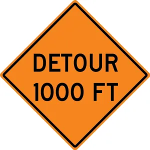Accuform FRK265DP Rigid Construction Sign: Detour Ahead