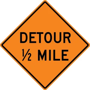 Accuform FRK266DP Rigid Construction Sign: Detour Ahead