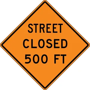 Accuform FRK272HP Rigid Construction Sign: Street Closed Ahead