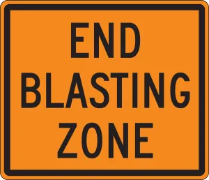Accuform FRK324HP Rigid Construction Sign: End Blasting Zone