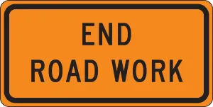 Accuform FRK328HP Rigid Construction Sign: End Road Work