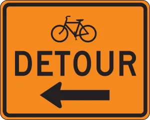 Accuform FRK335HP Rigid Construction Sign: Detour (Bicycle)