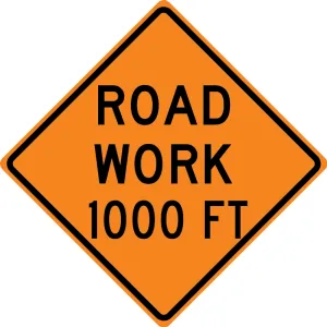 Accuform FRK343DP Rigid Construction Sign: Road Work Ahead