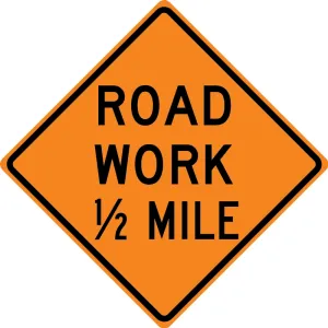 Accuform FRK344HP Rigid Construction Sign: Road Work Ahead