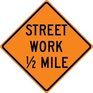 Accuform FRK350DP Rigid Construction Sign: Street Work Ahead