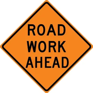 Accuform FRK364DP Rigid Construction Sign: Road Work Ahead