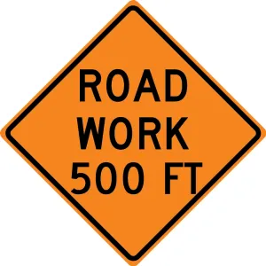 Accuform FRK366DP Rigid Construction Sign: Road Work Ahead