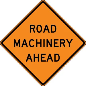 Accuform FRK376DP Rigid Construction Sign: Road Machinery Ahead