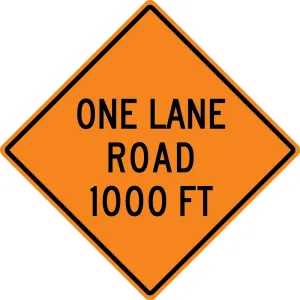 Accuform FRK398HP Rigid Construction Sign: One Lane Road Ahead