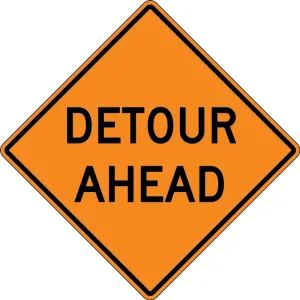 Accuform FRK421HP Rigid Construction Sign: Detour Ahead