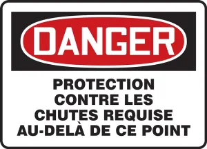 Accuform FRMFPR104VA OSHA Danger Fall Protection Sign: Fall Protection Required Beyond This Point