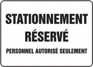 Accuform FRMVHR400XV Bilingual French Sign - Parking