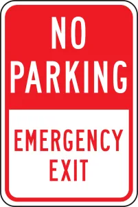 Accuform FRP167RA No Parking Traffic Sign: Emergency Exit