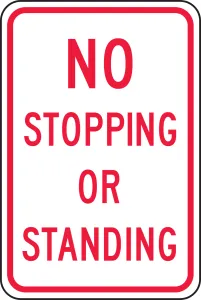 Accuform FRP204RA Traffic Sign: No Stopping Or Standing