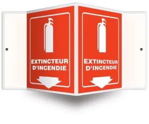 Accuform FRPSP618 Projection Sign: Fire Extinguisher (White/Red)