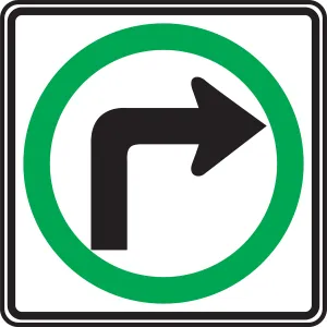 Accuform FRR005HP TRAFFIC SIGN - RIGHT TURN ONLY