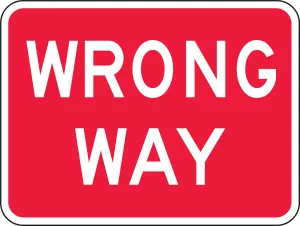Accuform FRR022RA Lane Guidance Sign: Wrong Way