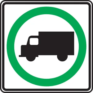 Accuform FRR042RA Truck Restriction Sign: Trucks Allowed (Symbol)