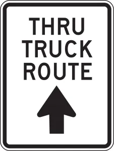 Accuform FRR234HP Facility Traffic Sign: Thru Truck Route (Up Arrow)