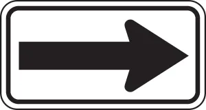 Accuform FRR293HP Direction Sign: One-Direction Large Arrow (White)