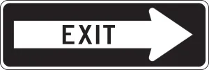 Accuform FRR296RA Facility Traffic Sign: Exit, Right Arrow