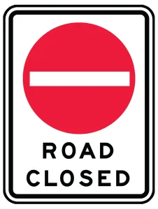 Accuform FRR383RA TRAFFIC SIGN - ROAD CLOSED