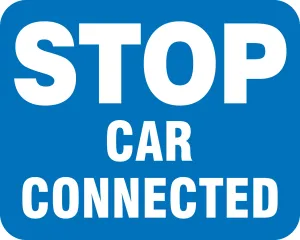 Accuform FRR394BU Railroad Clamp Sign: Stop Car Connected