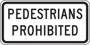 Accuform FRR450HP Bicycle & Pedestrian Sign: Pedestrians Prohibited