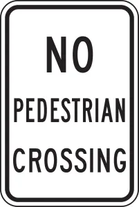 Accuform FRR459RA Bicycle & Pedestrian Sign: No Pedestrian Crossing