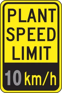 Accuform FRR47816RA Speed Limit Sign: Plant Speed Limit _ km/h