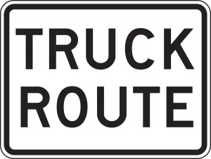 Accuform FRR498RA Truck Restriction Sign: Truck Route
