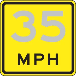 Accuform FRR50925DP Speed Limit Sign: Advisory Speed Plaque