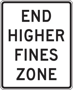 Accuform FRR610DP Speed Limit Sign: End Higher Fines Zone