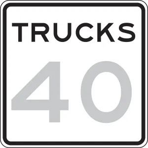 Accuform FRR63630RA Speed Limit Sign: Trucks _